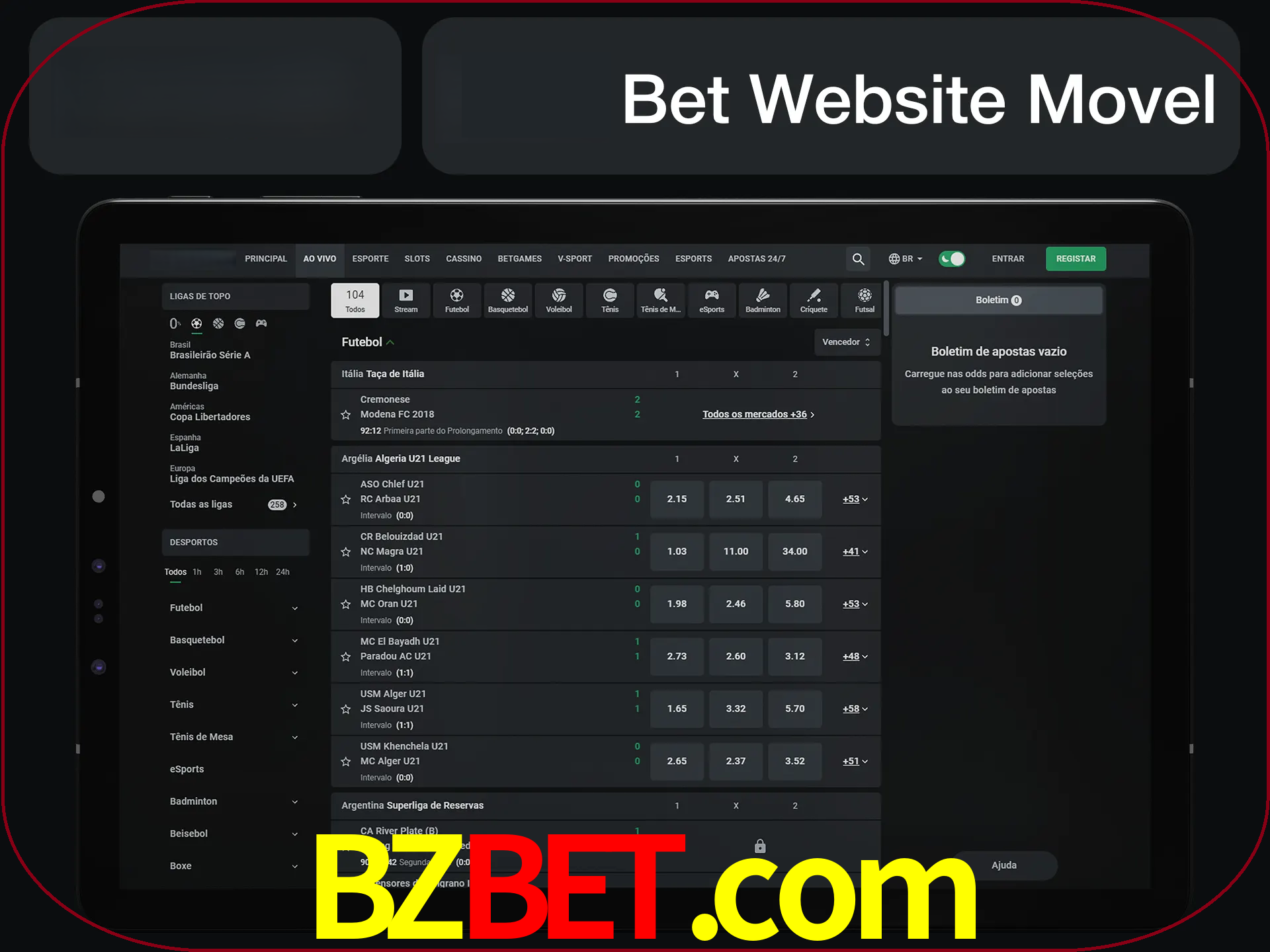 Use nosso website em qualquer dispositivo.